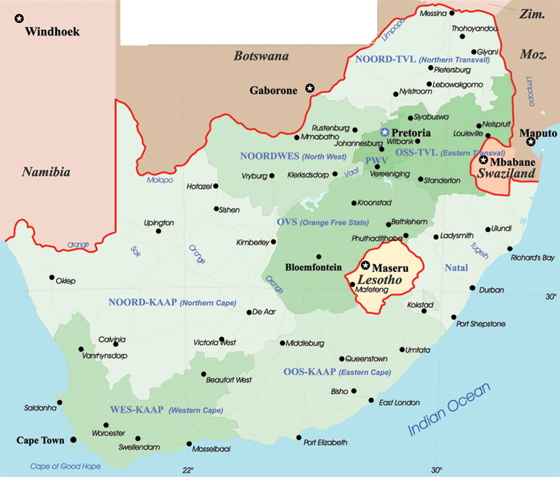 Bloemfontein carte